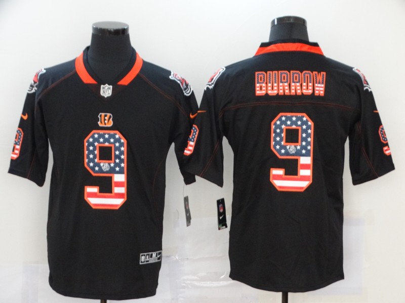 Men's Cincinnati Bengals #9 Joe Burrow Black Jersey
